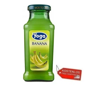 48x Yoga Bar Banana Bananen Fruchtsaft Glasflasche 200ml