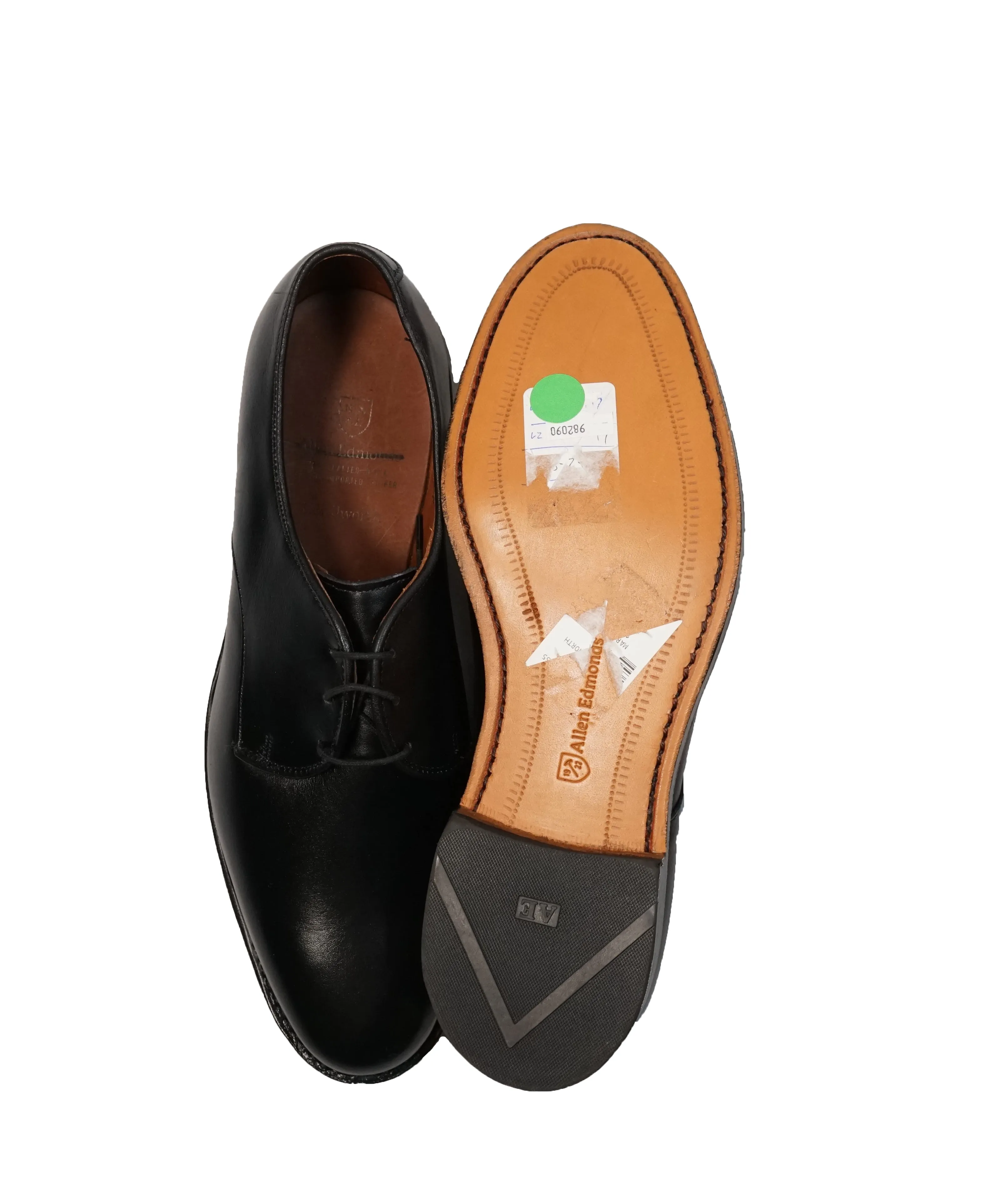 ALLEN EDMONDS - “Kenilworth” Black Plain Vamp Oxfords - 9 D