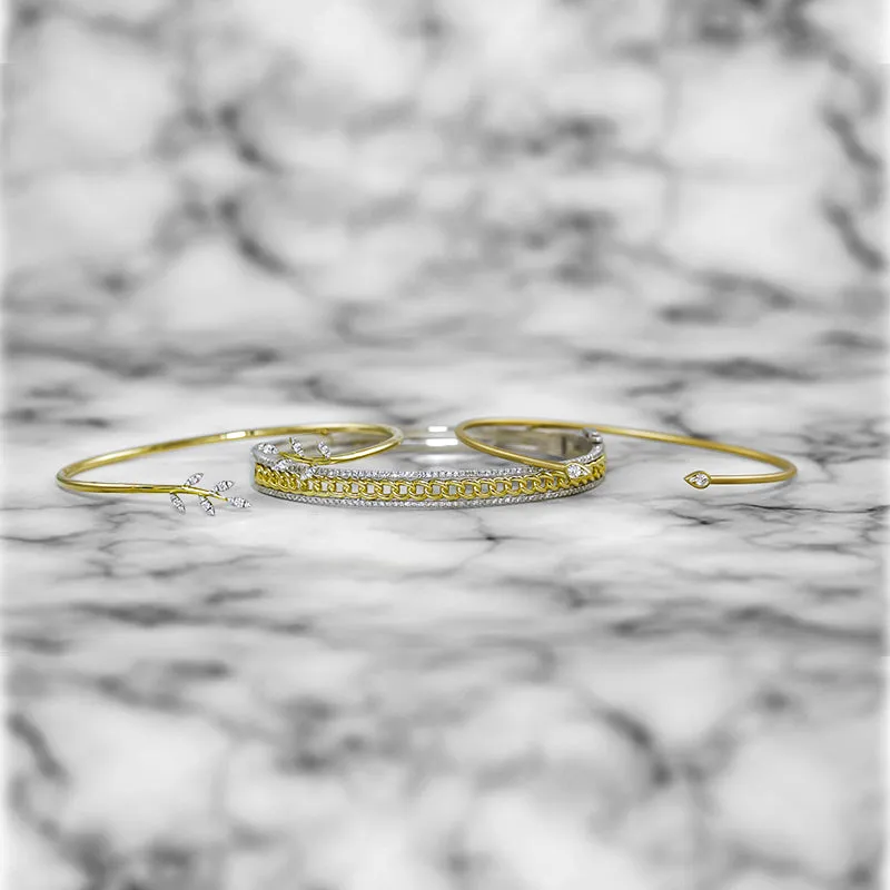 Diamond Leaf Flexible Bangle