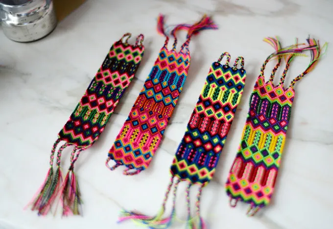 Embroidered Woven Mexican Friendship Bracelets - Small
