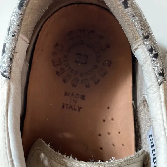 Golden Goose Velcro All Star Sneakers white with pink stars