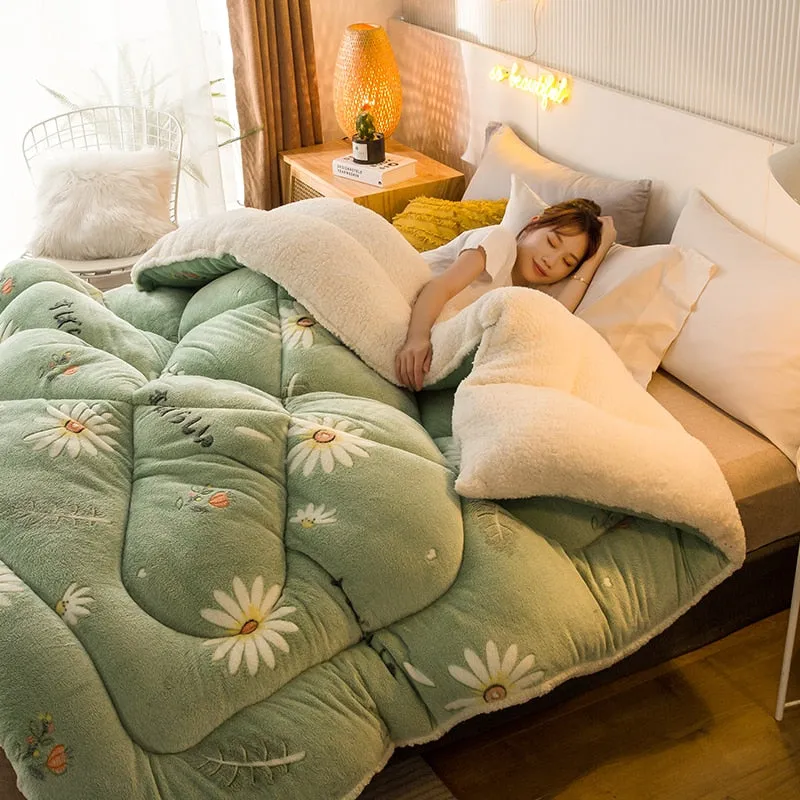 Luxuriously Warm Plush Super Thick Bed Quilt