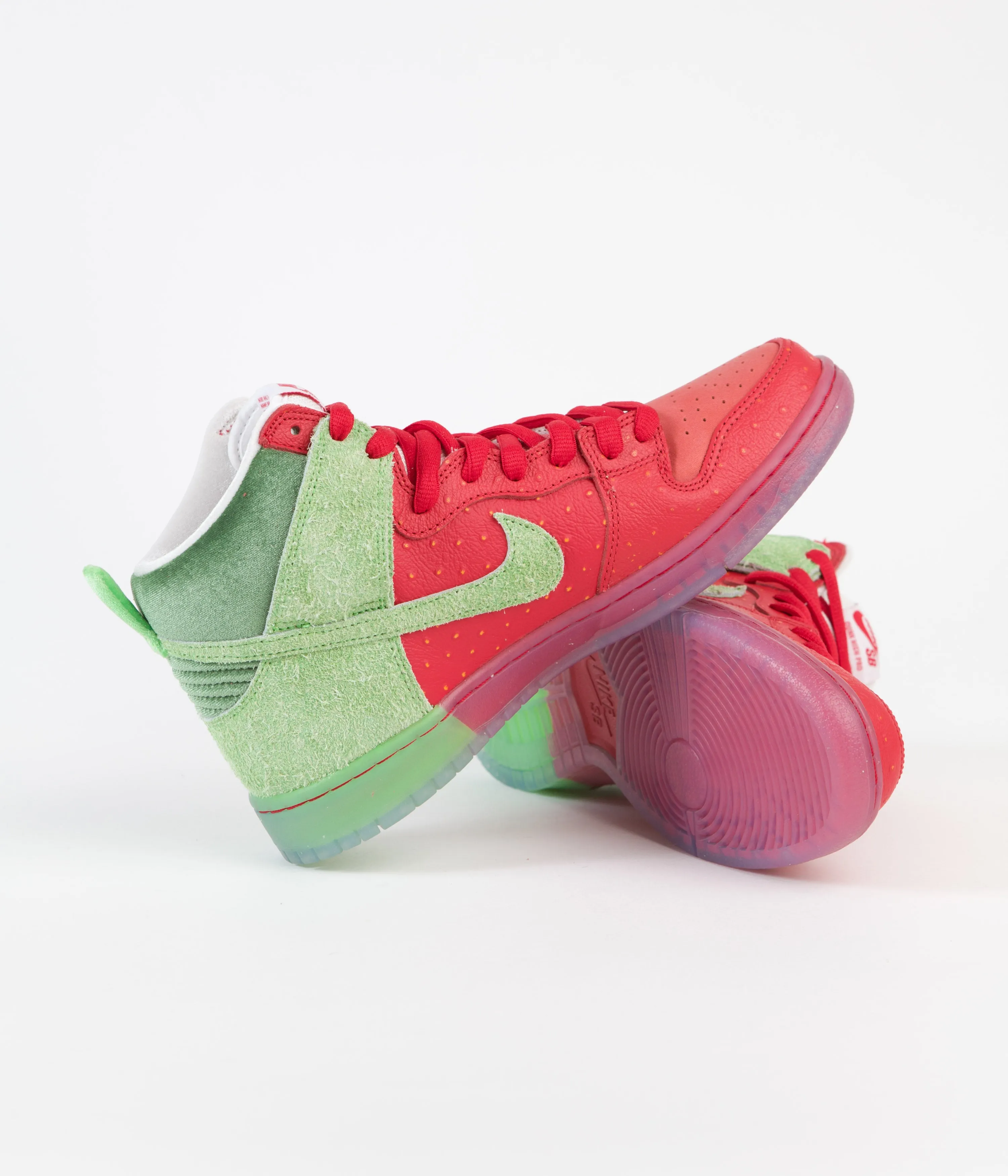 Nike SB Dunk High Pro 'Strawberry Cough' Shoes - University Red / Spinach Green - Magic Ember