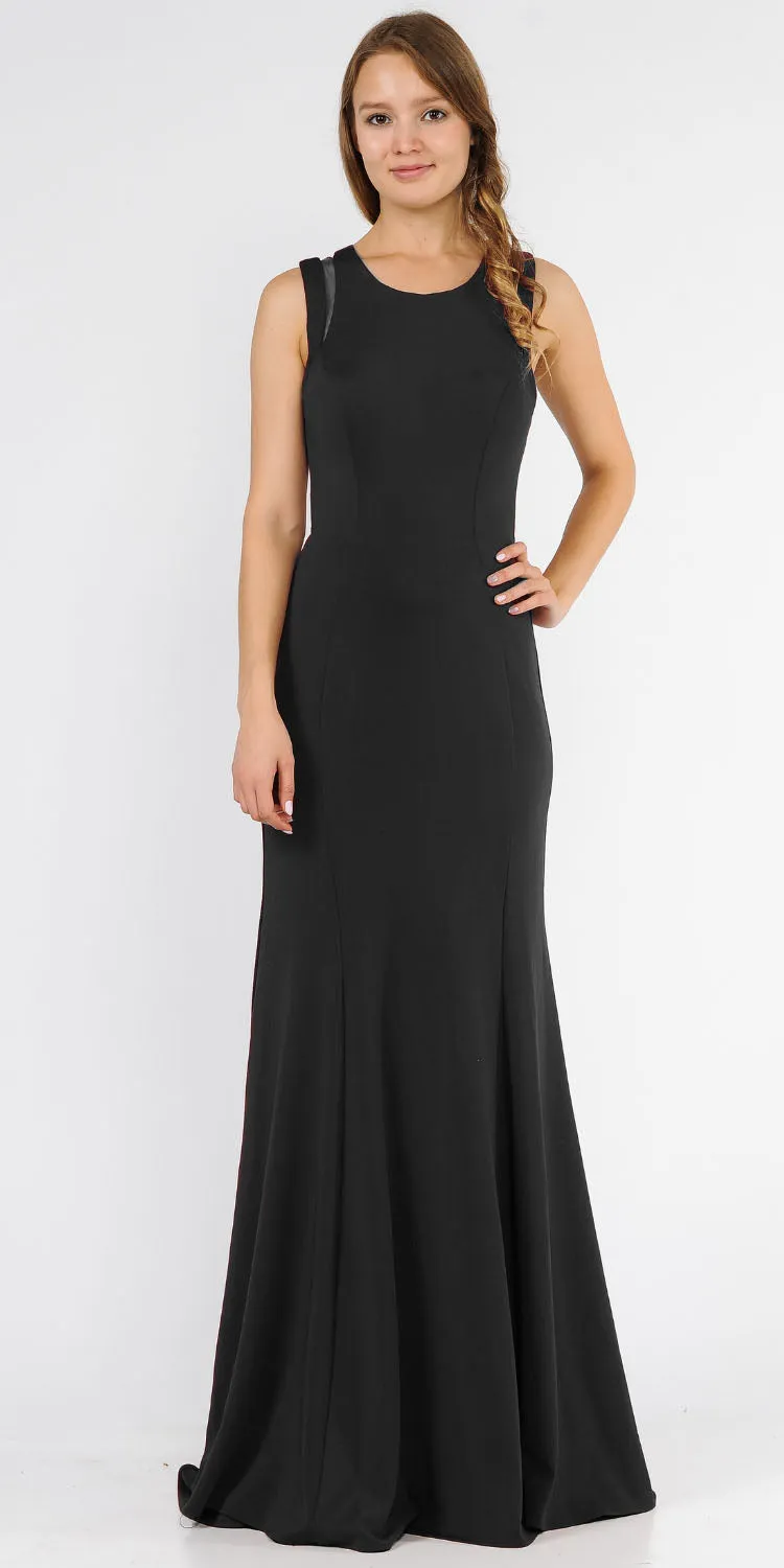Poly USA 8232 Long Fitted Dress with Stylish Open Back