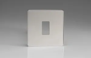 Varilight XDCPGY1S Screwless Polished Chrome 1-Gang PowerGrid Plate (Single Plate)